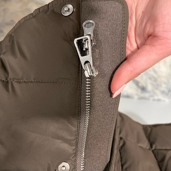 Cashmere and Goose Down Brown Women's Puffer Coat - Picture 4 of 5